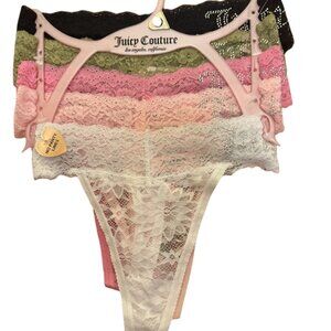 JUICY COUTURE 5-Pack Lace Thongs Panties Underwear